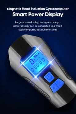 Hi-Max Rechargeable Bicycle Light (350 Lumens) With Horn And Speedometer, And 3V Rear Tail Light -Outdoor Equipment Store 120021 1 1