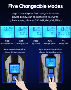 Hi-Max Rechargeable Bicycle Light (350 Lumens) With Horn And Speedometer, And 3V Rear Tail Light -Outdoor Equipment Store 120021 2