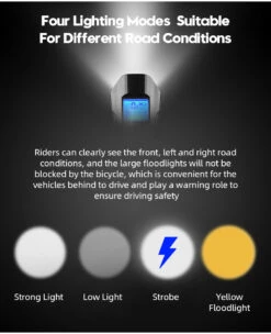 Hi-Max Rechargeable Bicycle Light (350 Lumens) With Horn And Speedometer, And 3V Rear Tail Light -Outdoor Equipment Store 120021