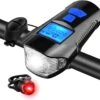 Hi-Max Rechargeable Bicycle Light (350 Lumens) With Horn And Speedometer, And 3V Rear Tail Light -Outdoor Equipment Store 120021 main