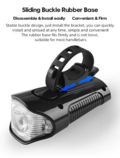 Hi-Max Rechargeable Bicycle Light (350 Lumens) With Horn And Speedometer, And 3V Rear Tail Light -Outdoor Equipment Store 120021. 1