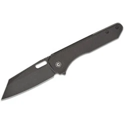 CIVIVI Nugz, 3.17" Reverse Tanto Black Stonewashed 14C28N Blade, Black G10 Handles, Liner Lock, C23060-1,