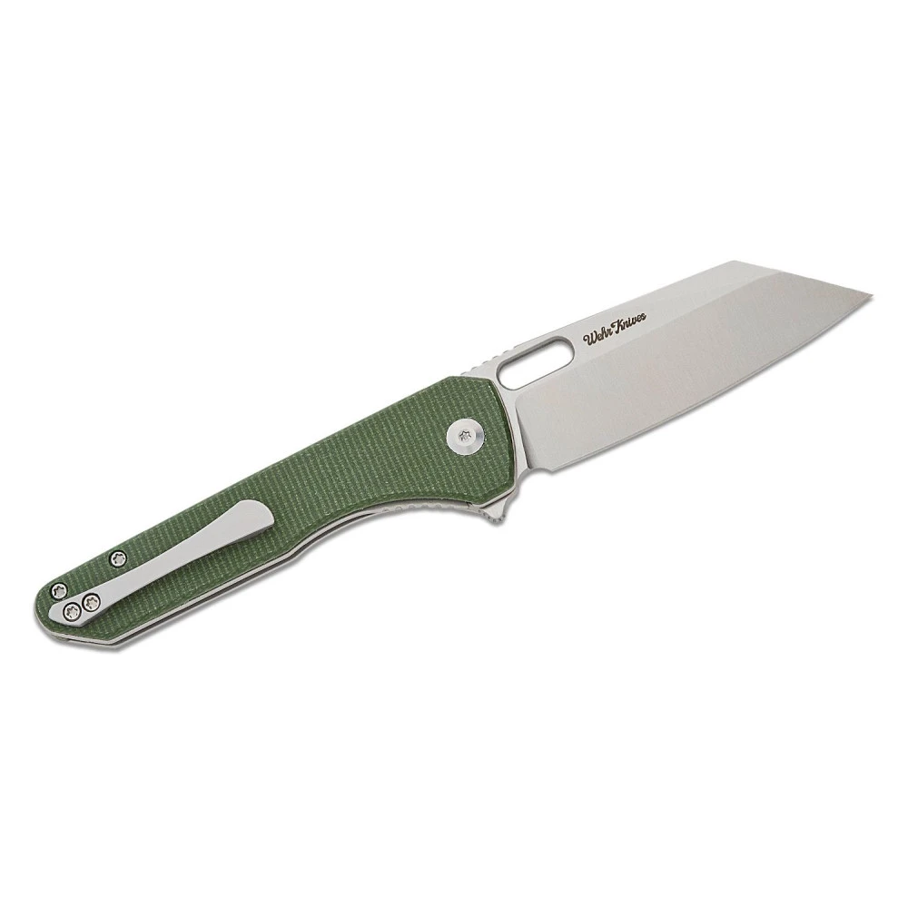 CIVIVI Nugz, 3.17" Reverse Tanto Satin 14C28N Blade, Green Canvas Micarta Handles, Liner Lock, C23060-2 7 CIVIVI Nugz, 3.17" Reverse Tanto Satin 14C28N Blade, Green Canvas Micarta Handles, Liner Lock, C23060-2 - Image 5