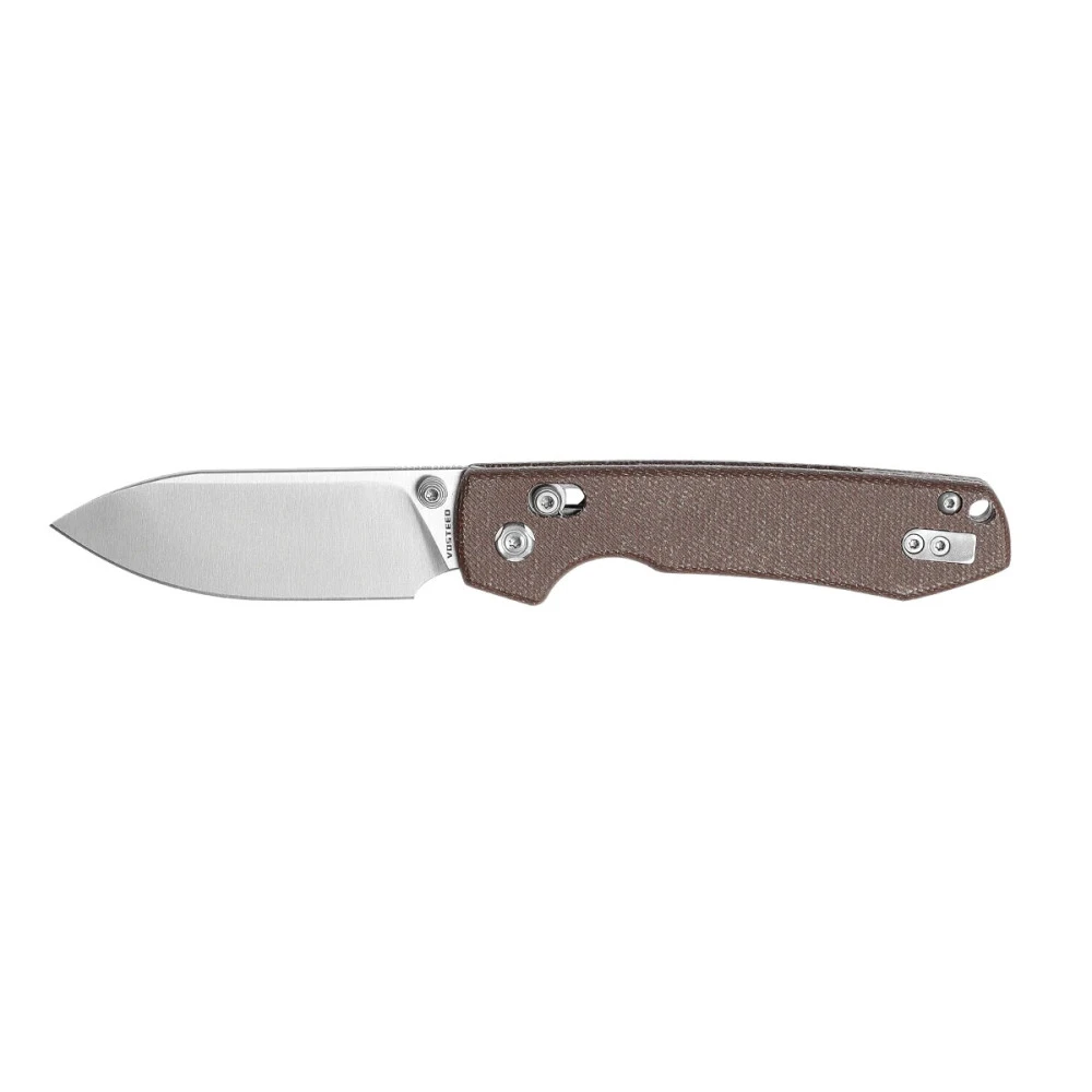 Vosteed Raccoon Crossbar Lock - 3.25" Satin 14C28N Blade, Brown Micarta Handle - RCCB32VTMZ 3 Vosteed Raccoon Crossbar Lock - 3.25" Satin 14C28N Blade, Brown Micarta Handle - RCCB32VTMZ