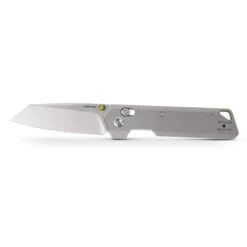 Vosteed Parallel A3503 - 2.90" 154CM Satin Reverse Tanto Blade, Grey Titanium Handle
