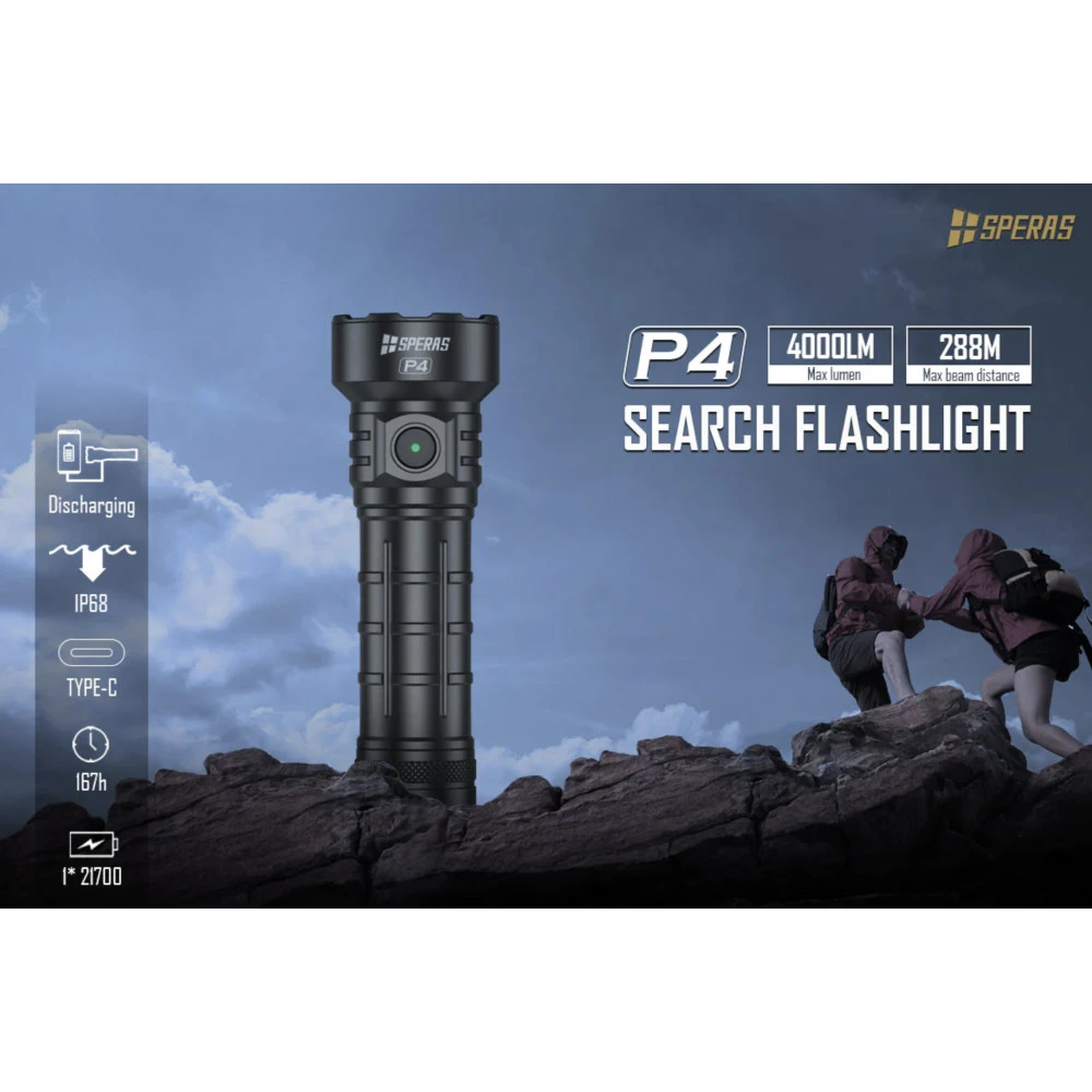 SPERAS P4 Compact Rechargeable Flashlight With Power Bank Function(4000 Lumens, 288 Metres) 12 SPERAS P4 Compact Rechargeable Flashlight With Power Bank Function(4000 Lumens, 288 Metres) - Image 10