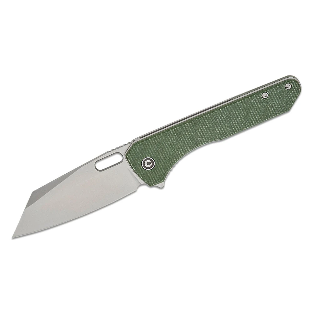 CIVIVI Nugz, 3.17" Reverse Tanto Satin 14C28N Blade, Green Canvas Micarta Handles, Liner Lock, C23060-2 3 CIVIVI Nugz, 3.17" Reverse Tanto Satin 14C28N Blade, Green Canvas Micarta Handles, Liner Lock, C23060-2