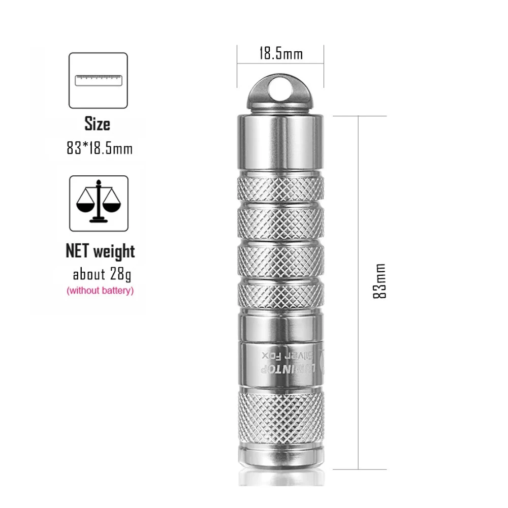 Lumintop Silver Fox Keyring EDC Flashlight With Magnetic Tailcap (760 Lumens, 70 Metres) 7 Lumintop Silver Fox Keyring EDC Flashlight With Magnetic Tailcap (760 Lumens, 70 Metres) - Image 5