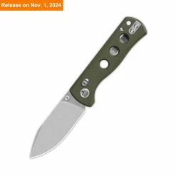 QSP Canary Glyde Lock - Olive Green G10 Handle With Stonewashed 14C28N Blade, QS150GL-B1