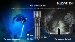 BluDive BD40 Diving Torch With Strobe (1800 Lumens, 150 Metres Diving Depth) -Outdoor Equipment Store BD40 3