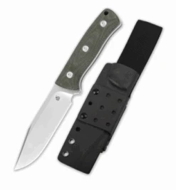 QSP Bison Fixed Blade - Green Micarta With Satin D2 Blade, Kydex Pouch, QS134-C -Outdoor Equipment Store Bison 5