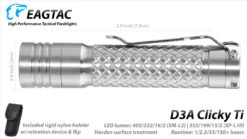 Eagtac D3A Ti Pocket Torch - (405 Lumens, 91 Metres) -Outdoor Equipment Store D3A 1