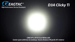 Eagtac D3A Ti Pocket Torch - (405 Lumens, 91 Metres) -Outdoor Equipment Store D3A