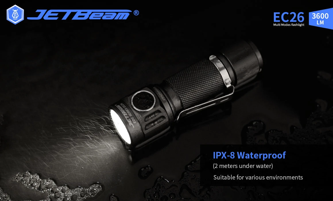 JETBeam EC26 EDC Pocket Flashlight With Stepless Dimming (3600 Lumens, 268 Metres) 15 JETBeam EC26 EDC Pocket Flashlight With Stepless Dimming (3600 Lumens, 268 Metres) - Image 13
