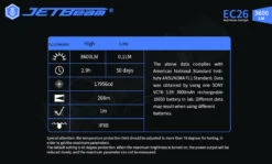 JETBeam EC26 EDC Pocket Flashlight With Stepless Dimming (3600 Lumens, 268 Metres) 31 JETBeam EC26 EDC Pocket Flashlight With Stepless Dimming (3600 Lumens, 268 Metres) -Outdoor Equipment Store EC26 11