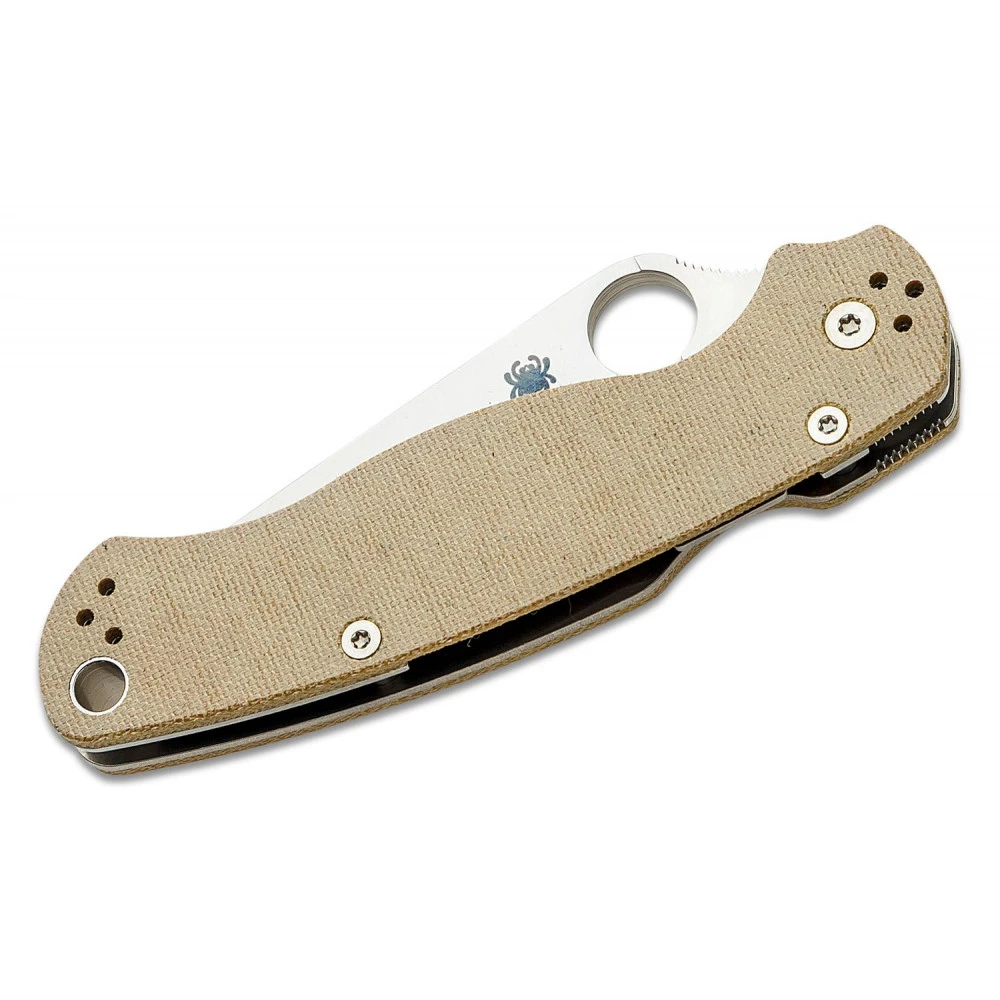 Spyderco Paramilitary 2 - Brown Canvas Micarta With "CruWear" Blade - C81MPCW2 5 Spyderco Paramilitary 2 - Brown Canvas Micarta With "CruWear" Blade - C81MPCW2 - Image 3