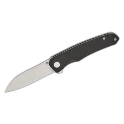 QSP Otter - Stonewashed 14C28N Modified Sheepsfoot Blade, Black G10 Handles, QS140-C1