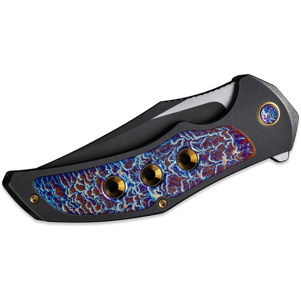 WE Knife Co. Magnetron, Black Titanium With Flamed Titanium Inlay, Black Stonewash CPM20CV Blade, WE18058-4 5 WE Knife Co. Magnetron, Black Titanium With Flamed Titanium Inlay, Black Stonewash CPM20CV Blade, WE18058-4 - Image 3