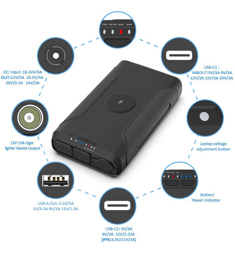 Outdoor Power Bank 60W DC/PD - 72,000mAh With 240V AU Plug And Qi Wireless Charging 5 Outdoor Power Bank 60W DC/PD - 72,000mAh With 240V AU Plug And Qi Wireless Charging - Image 3