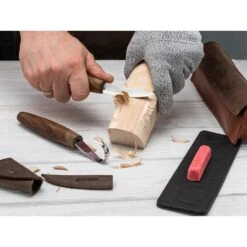 BeaverCraft Right Handed Spoon Carving Set With Walnut Handles, Leather Covers, And Leather Pouch - S01X Brown -Outdoor Equipment Store HV2laTRFamHyeuFmtxXdYPfQ0Arzl1 metaUzAxWCBCcm93biYjODIzMDsmIzgyMzA7Li5qcGVn