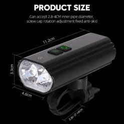 Hi-Max Rechargeable Bicycle Headlight (1800 Lumens) And Bonus Tail Light -Outdoor Equipment Store Hi Max 120017 1 1