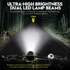 Hi-Max Rechargeable Bicycle Headlight (1800 Lumens) And Bonus Tail Light -Outdoor Equipment Store Hi Max 120017 6