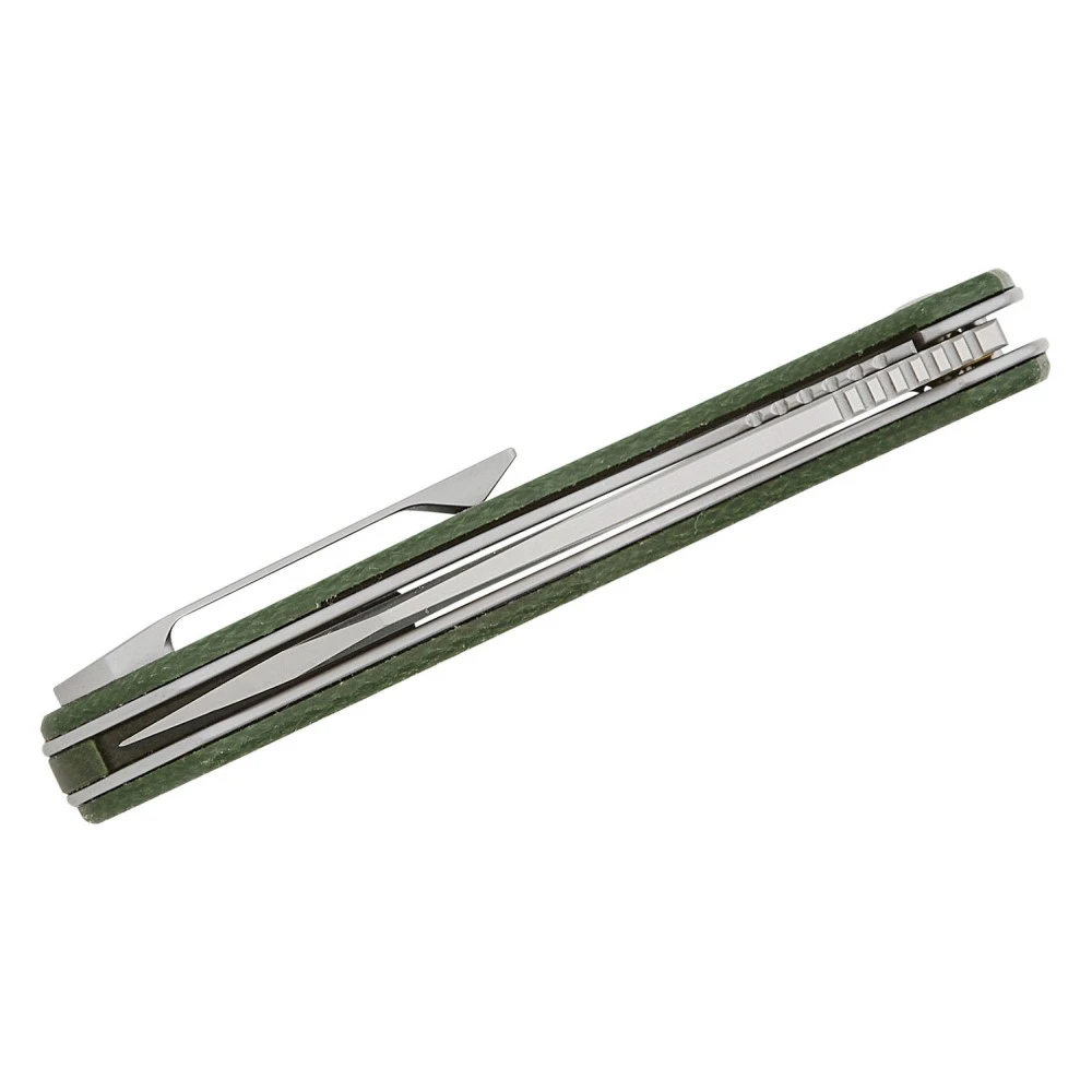 CIVIVI Nugz, 3.17" Reverse Tanto Satin 14C28N Blade, Green Canvas Micarta Handles, Liner Lock, C23060-2 6 CIVIVI Nugz, 3.17" Reverse Tanto Satin 14C28N Blade, Green Canvas Micarta Handles, Liner Lock, C23060-2 - Image 4