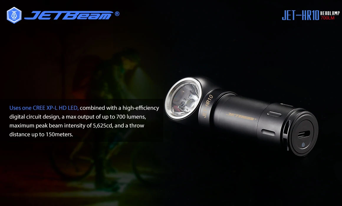JETBeam HR10 Rechargeable Right Angle Torch/Headlamp (700 Lumens,150 Lumen) 7 JETBeam HR10 Rechargeable Right Angle Torch/Headlamp (700 Lumens,150 Lumen) - Image 5