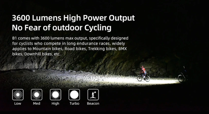 Wuben B1 Rechargeable Bike Light (3600 Lumen) 6 Wuben B1 Rechargeable Bike Light (3600 Lumen) - Image 4