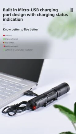 Wuben L50 Rechargeable Compact Pocket Flashlight - 1200 Lumens -Outdoor Equipment Store L50 EN 1200 191107 05