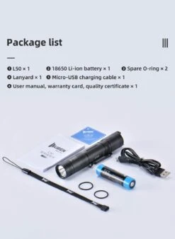 Wuben L50 Rechargeable Compact Pocket Flashlight - 1200 Lumens -Outdoor Equipment Store L50 EN 1200 191107 16