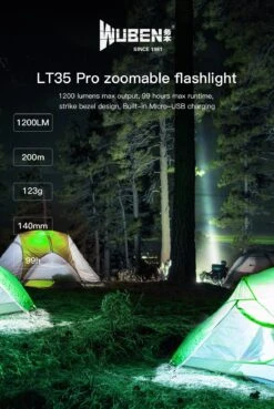 WUBEN LT35 Pro Zoomable And Rechargeable Flashlight - 1200 Lumens 19 WUBEN LT35 Pro Zoomable And Rechargeable Flashlight - 1200 Lumens -Outdoor Equipment Store LT35Pro EN 1200 190906 01