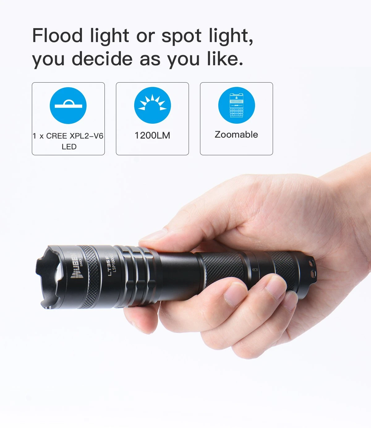 WUBEN LT35 Pro Zoomable And Rechargeable Flashlight - 1200 Lumens 10 WUBEN LT35 Pro Zoomable And Rechargeable Flashlight - 1200 Lumens - Image 8