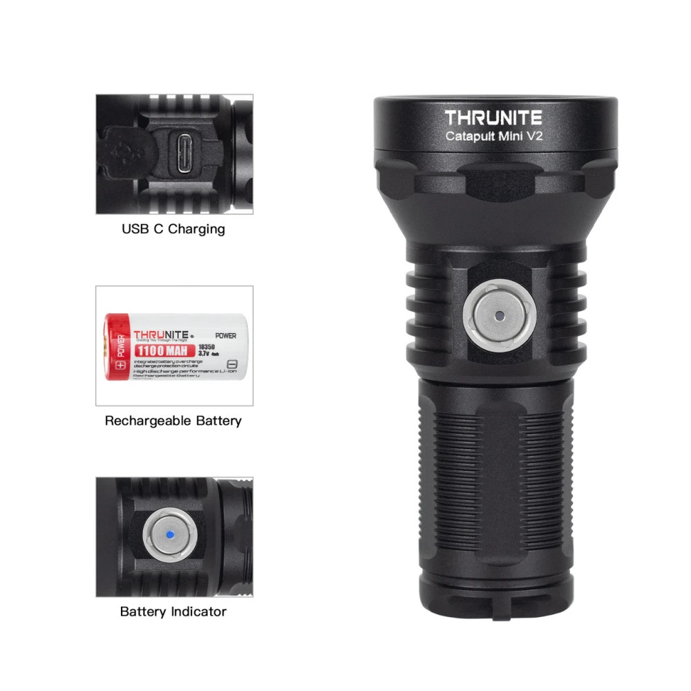 ThruNite Catapult Mini V2 Pocket Sized Rechargeable Thrower (1108 Lumens, 515 Metres) 5 ThruNite Catapult Mini V2 Pocket Sized Rechargeable Thrower (1108 Lumens, 515 Metres) - Image 3