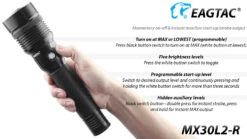 Eagtac MX30L2-R Rechargeable Security Torch (4500 Lumens, 492 Metres) 27 Eagtac MX30L2-R Rechargeable Security Torch (4500 Lumens, 492 Metres) -Outdoor Equipment Store MX30L2 R 3