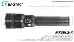 Eagtac MX30L2-R Rechargeable Security Torch (4500 Lumens, 492 Metres) 30 Eagtac MX30L2-R Rechargeable Security Torch (4500 Lumens, 492 Metres) -Outdoor Equipment Store MX30L2 R 7