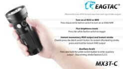 Eagtac MX3T-C USB-C Rechargeable Compact Searchlight/Power Bank (10000 Lumens, 531 Metres) -Outdoor Equipment Store MX3T C 2