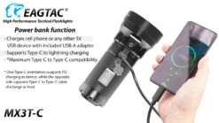 Eagtac MX3T-C USB-C Rechargeable Compact Searchlight/Power Bank (10000 Lumens, 531 Metres) -Outdoor Equipment Store MX3T C 6