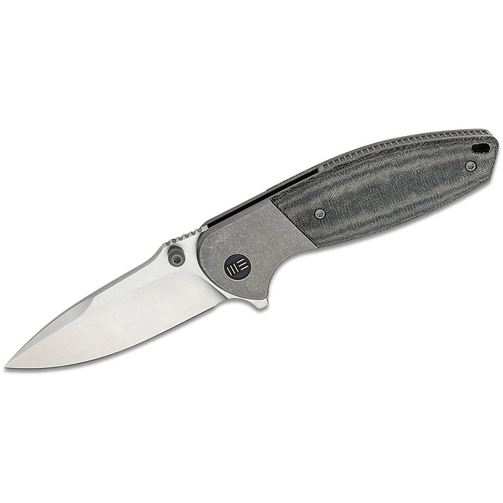 WE Knife Co. Nitro Mini, Bolstered Titanium With Black Linen Micarta, And Hand Rubbed CPM-20CV Blade - WE22015-3 3 WE Knife Co. Nitro Mini, Bolstered Titanium With Black Linen Micarta, And Hand Rubbed CPM-20CV Blade - WE22015-3