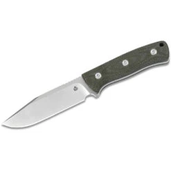 QSP Bison Fixed Blade - Green Micarta With Satin D2 Blade, Kydex Pouch, QS134-C