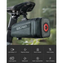 Gaciron Bird Nest 100, Cycling Saddle Bag With Motion Sensor Tail Light - Grey -Outdoor Equipment Store OyPPMbfhQBy7lYKgTzRgHHNO9dTU2W metaQmlyZHMgTmVzdCBmZWF0dXJlcy5wbmc3D
