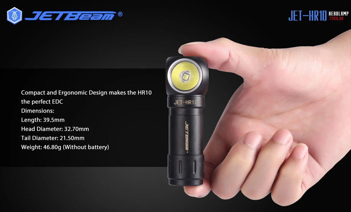 JETBeam HR10 Rechargeable Right Angle Torch/Headlamp (700 Lumens,150 Lumen) 8 JETBeam HR10 Rechargeable Right Angle Torch/Headlamp (700 Lumens,150 Lumen) - Image 6