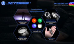 JETBeam RRT03 Raptor - Red, Green, Blue, White LED Torch - 1400 Lumens -Outdoor Equipment Store RRT03