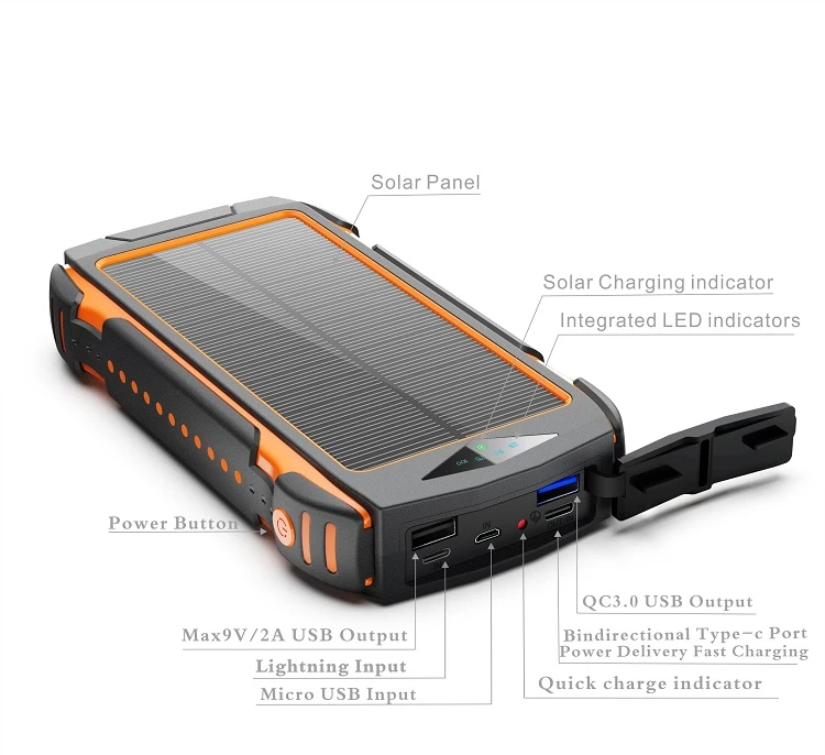 Outdoor Solar Power Bank With Flashlight - 30,000mAh 5 Outdoor Solar Power Bank With Flashlight - 30,000mAh - Image 3
