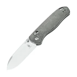 Kizer Vanguard Drop Bear - Stonewashed 154CM Blade, Clutch Lock, Black Micarta Handles, V3619C3