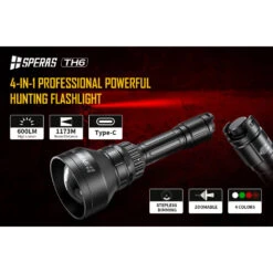 SPERAS TH6 Rechargeable 4-in-1 Zoomable Hunting Torch Kit - 600 Lumens, 1173 Metres -Outdoor Equipment Store VeeAw7PnhvfrJSl1aKagzB0VlFm62p metaVEg2LTEuanBlZw3D3D