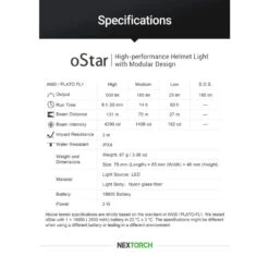 NEXTORCH OStar Multi-function Magnetic Helmet Light (500 Lumens, 131 Metres) -Outdoor Equipment Store XMxG73ewFbwB4CSInATWuQeykkrqpl metab1N0YXIgc3BlYyBjaGFydC5qcGVn