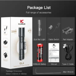 Klarus GL4 Rechargeable Rail Mount Light (330 Lumens, 370 Metres) -Outdoor Equipment Store XZzRwCiHbYSSDTroen0xHylMC0TROA metaZ2w0XzE0LmpwZWc3D