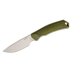 Kershaw Deschutes Skinner Fixed Blade Knife, 3.9" D2 Stonewashed D2 Blade, Polypropylene With Rubber Overlay Handle, GFN Pouch - 1883