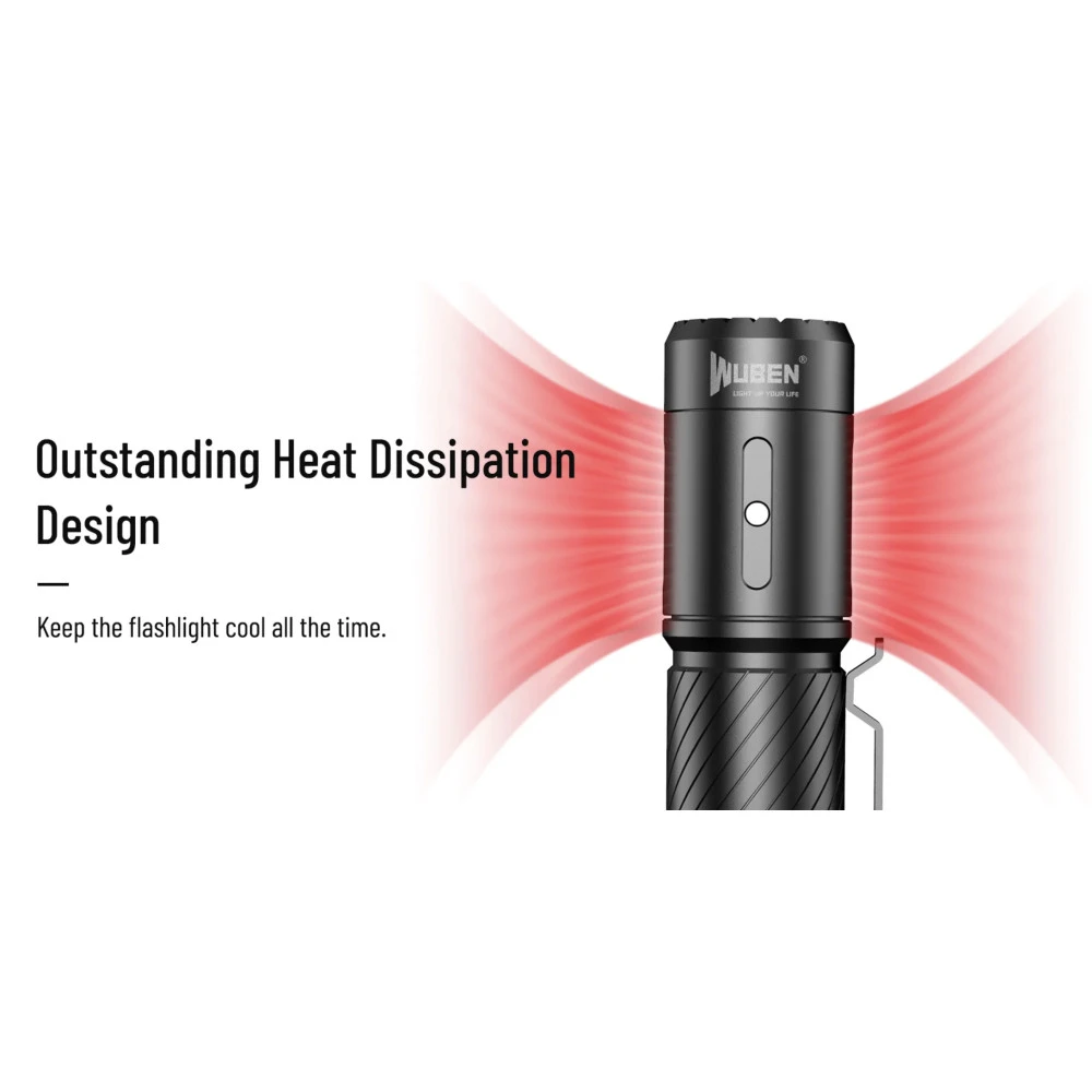 Wuben C3 Rechargeable Compact Flashlight (1200 Lumens, 179 Metres) 12 Wuben C3 Rechargeable Compact Flashlight (1200 Lumens, 179 Metres) - Image 10